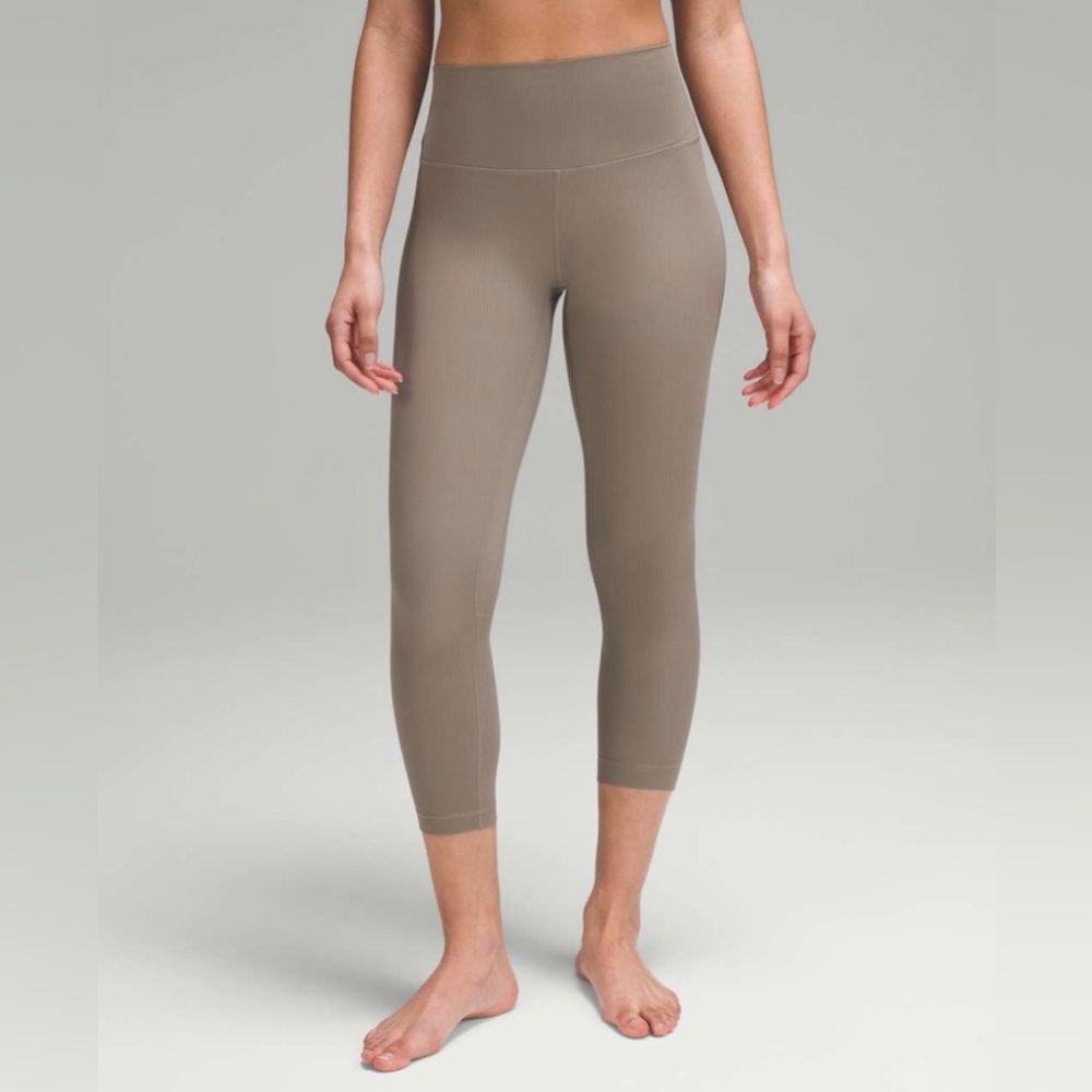 Lululemon Align Ribbed High-Rise Crop 23” in Carbon Dust